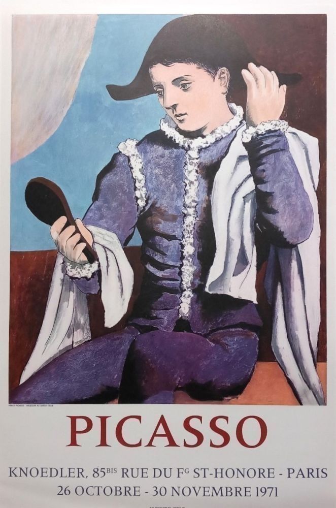 Poster Picasso - Arlequin au miroir