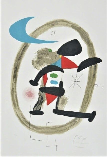 Lithograph Miró - Arlequin Circonscrit