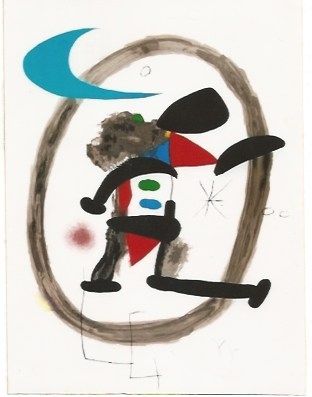 Lithograph Miró - Arlequin Circonscrit