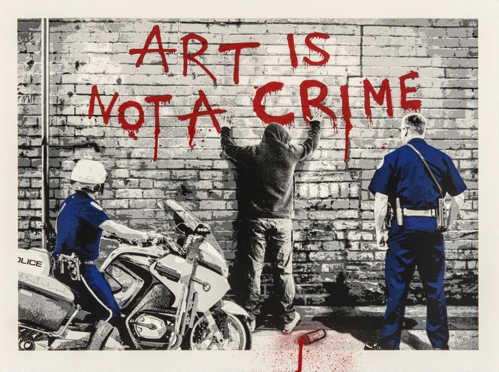 Screenprint Mr Brainwash - Art is not a crime