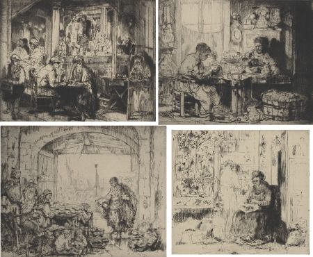 Etching Brouet - (Assorted occupations:  a collection of ten original etchings)