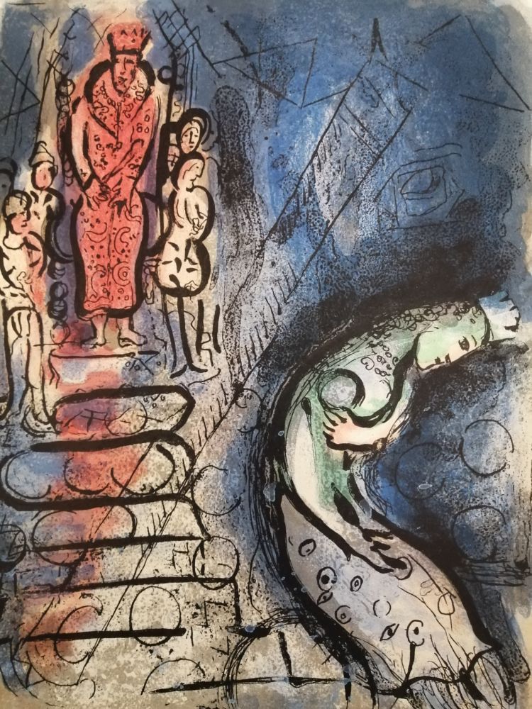 Lithograph Chagall - Assureus chasse Vasthi