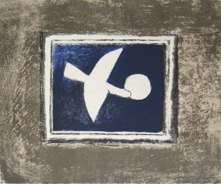 Lithograph Braque - Astre et oiseau