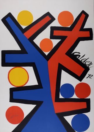 Lithograph Calder - Asymétrie, 1972 - Hand-signed