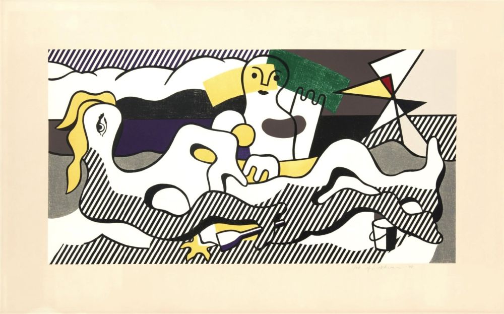 Lithograph Lichtenstein - At the Beach