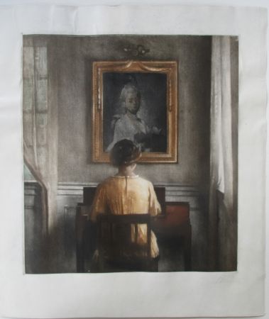Mezzotint Ilsted - At the Spinet