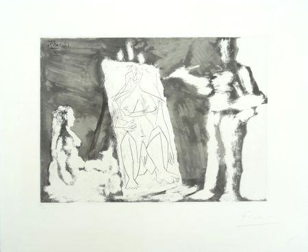 Lithograph Picasso - Atelier
