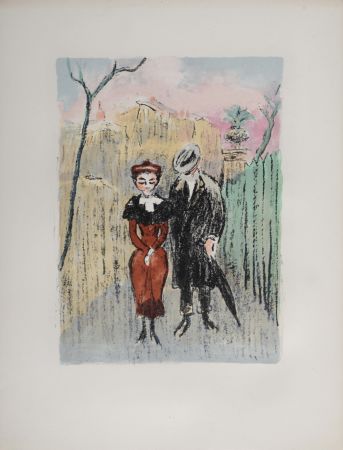 Lithograph Van Dongen - Au Beau Temps de la Butte : Les Amoureux, 1949