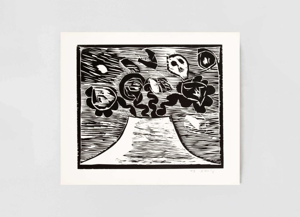 Woodcut Alechinsky - Au fil du bois III