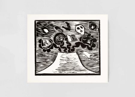 Woodcut Alechinsky - Au fil du bois III