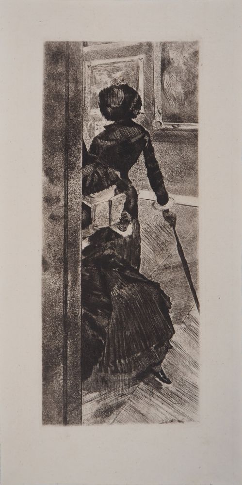 Etching Degas - Au Louvre, la peinture, Mary Cassatt