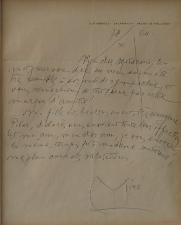 No Technical Miró - Autographed letter