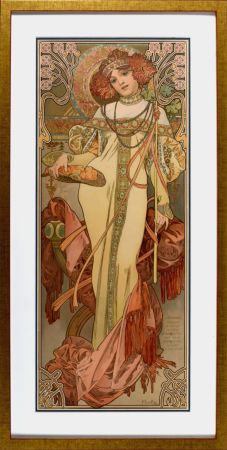 Lithograph Mucha - Automne, 1897 - Framed!