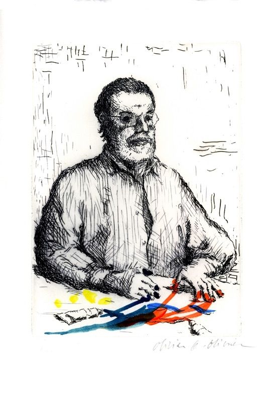 Etching And Aquatint Olivier O - Autoportrait 
