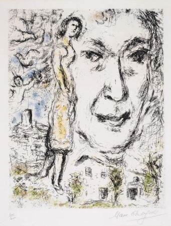 Etching And Aquatint Chagall - Autoportrait