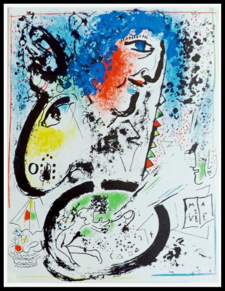 Lithograph Chagall - AUTOPORTRAIT DE MARC CHAGALL