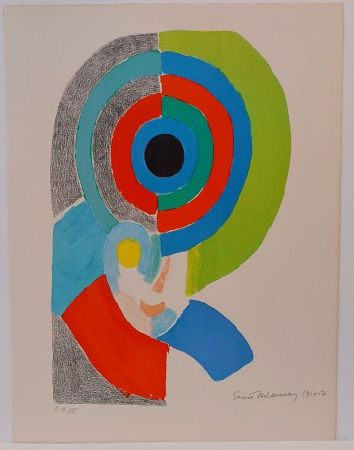Lithograph Delaunay - Autoportrait simultané 
