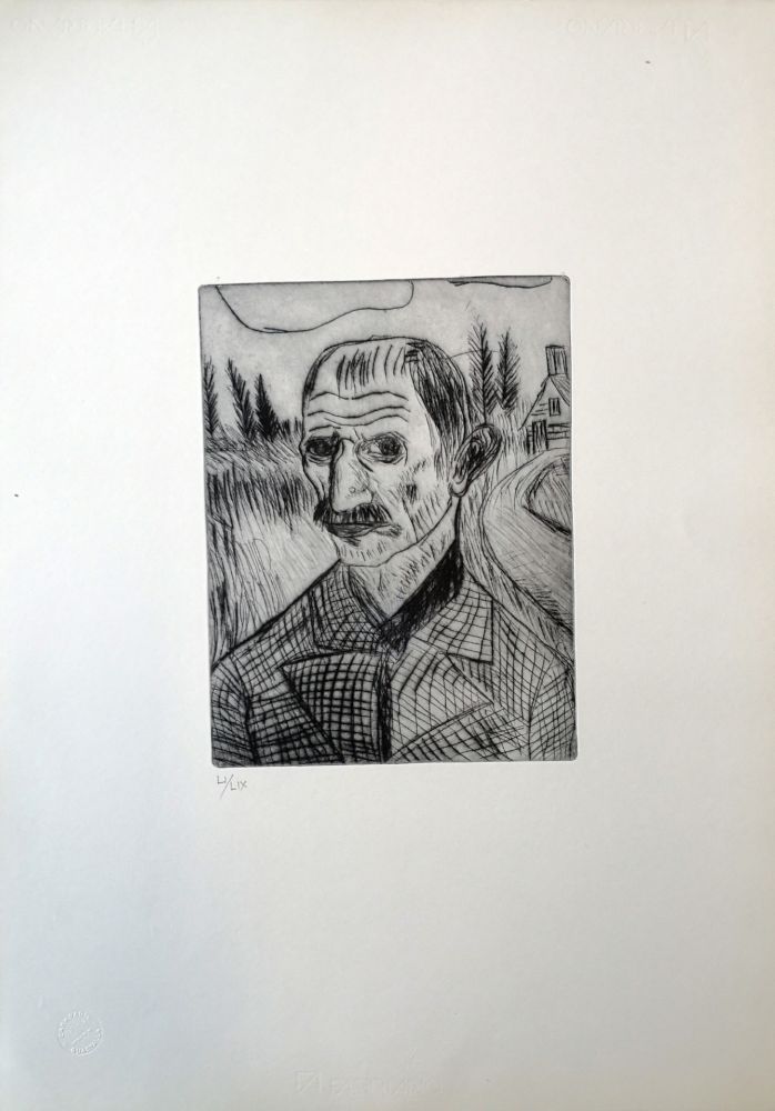 Drypoint Ligabue - Autoritratto