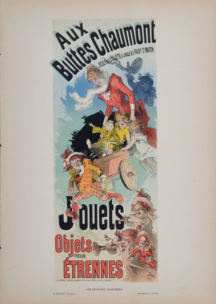 Lithograph Cheret - Aux Buttes Chaumont, 1896