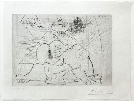 Drypoint Picasso - Aux quatre coins de la pièce, from Hommage à Roger Lacourière