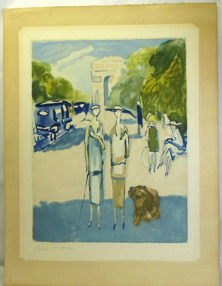 Aquatint Van Dongen - Avenue du Bois, 1928 