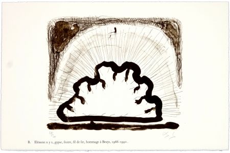 Lithograph Nørgaard - B. Elément x y z, gypse, feutre, fil de fer, hommage à Beuys, 1966 - 1990