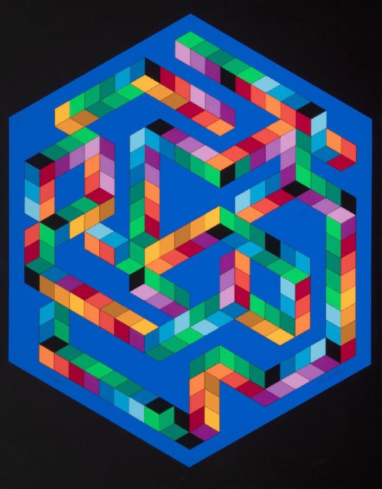 Screenprint Vasarely - Babel 3