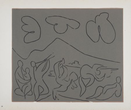 Linocut Picasso (After) - Bacchanale, 1962
