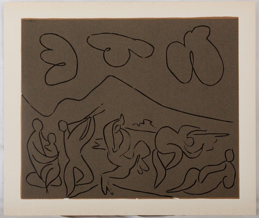 Linocut Picasso - Bacchanale : la danse des faunes