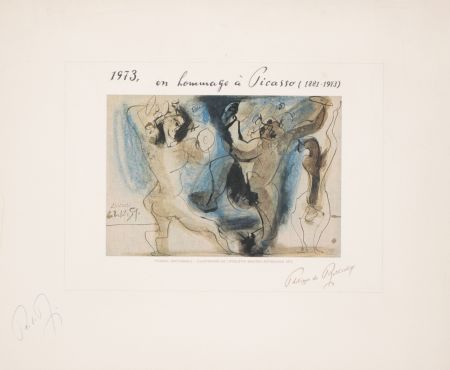 Lithograph Picasso - Bacchanale, Mouton de Rothschild label