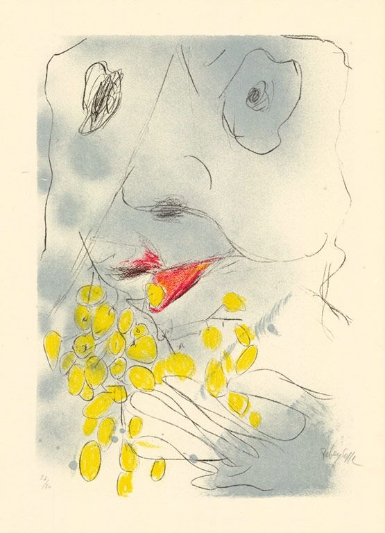Lithograph Rebeyrolle - Bacchus