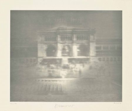 Lithograph Richter - Bahnhof (Hannover)