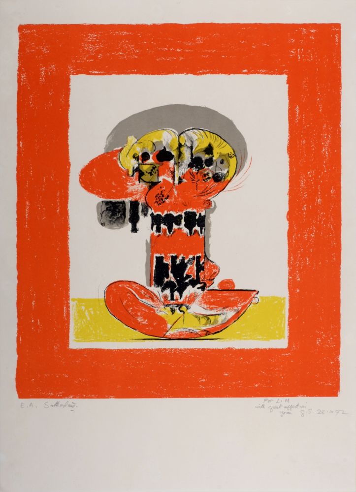 Lithograph Sutherland - Balancing Form, 1972 - Hand-signed