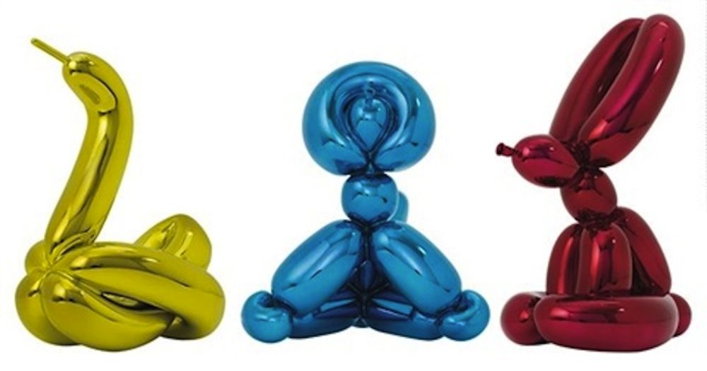 Ceramic Koons - Balloon Animals - Swan, Monkey & Rabbit