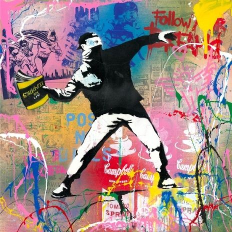 Screenprint Mr Brainwash - Banksy Thrower, 2015