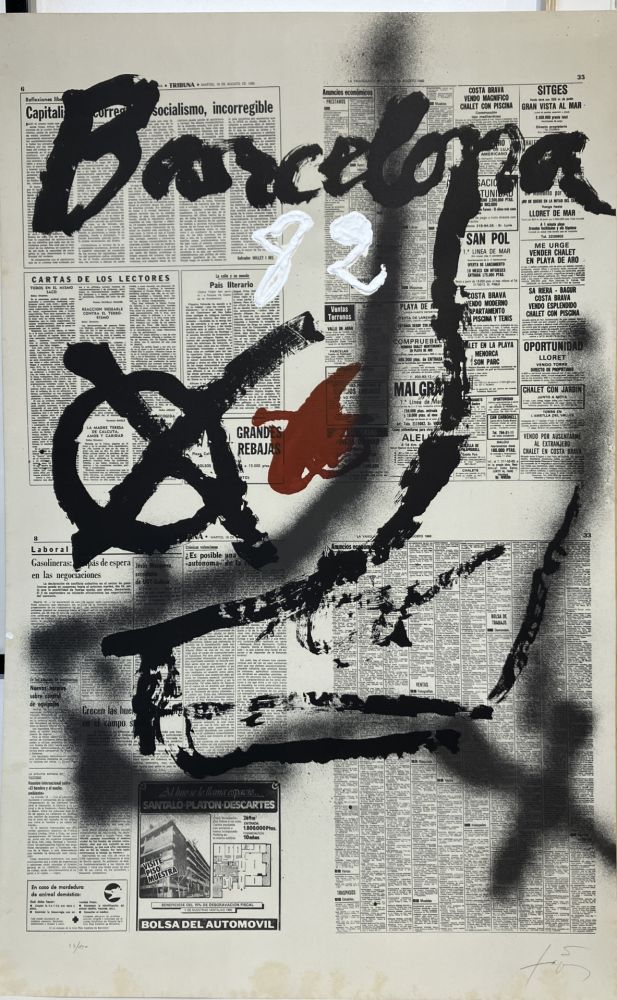 Lithograph Tàpies - Barcelona