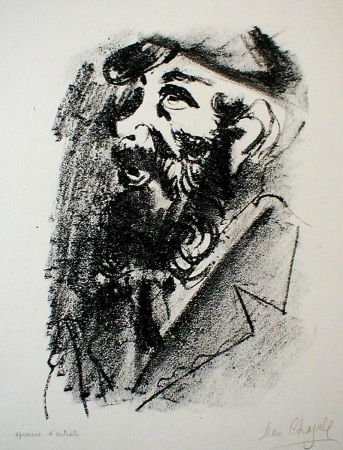 Lithograph Chagall - Bearded Man with Cap
