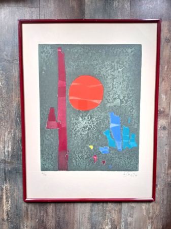 Lithograph Singier - Beautiful Abstract Composition, Hand signed!