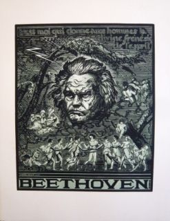 Woodcut Belot  - Beethoven