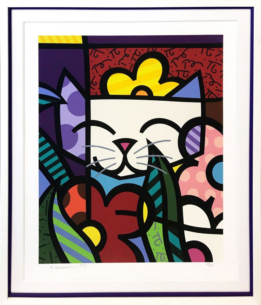 Screenprint Britto - BEHIND THE FLOWERS