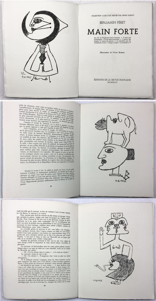Illustrated Book Brauner - Benjamin Péret : MAIN FORTE. Illustrations de Victor Brauner (1946)