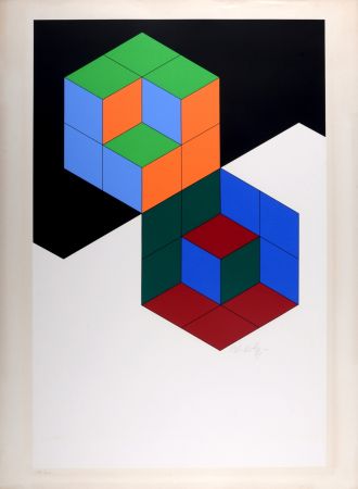 Screenprint Vasarely - Bi-Hexa , 1975
