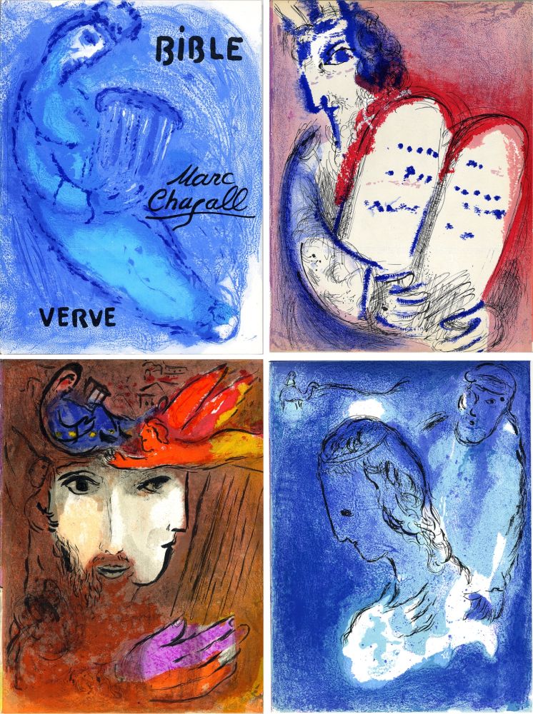 Illustrated Book Chagall - BIBLE. 28 Lithographies Originales. Verve vol. VIII. n°33 et 34 (1956)