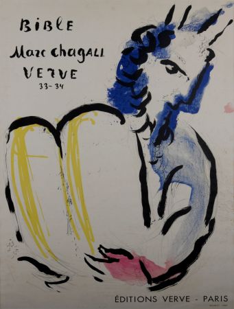 Lithograph Chagall - Bible, Marc Chagall, Verve 33-34, 1956