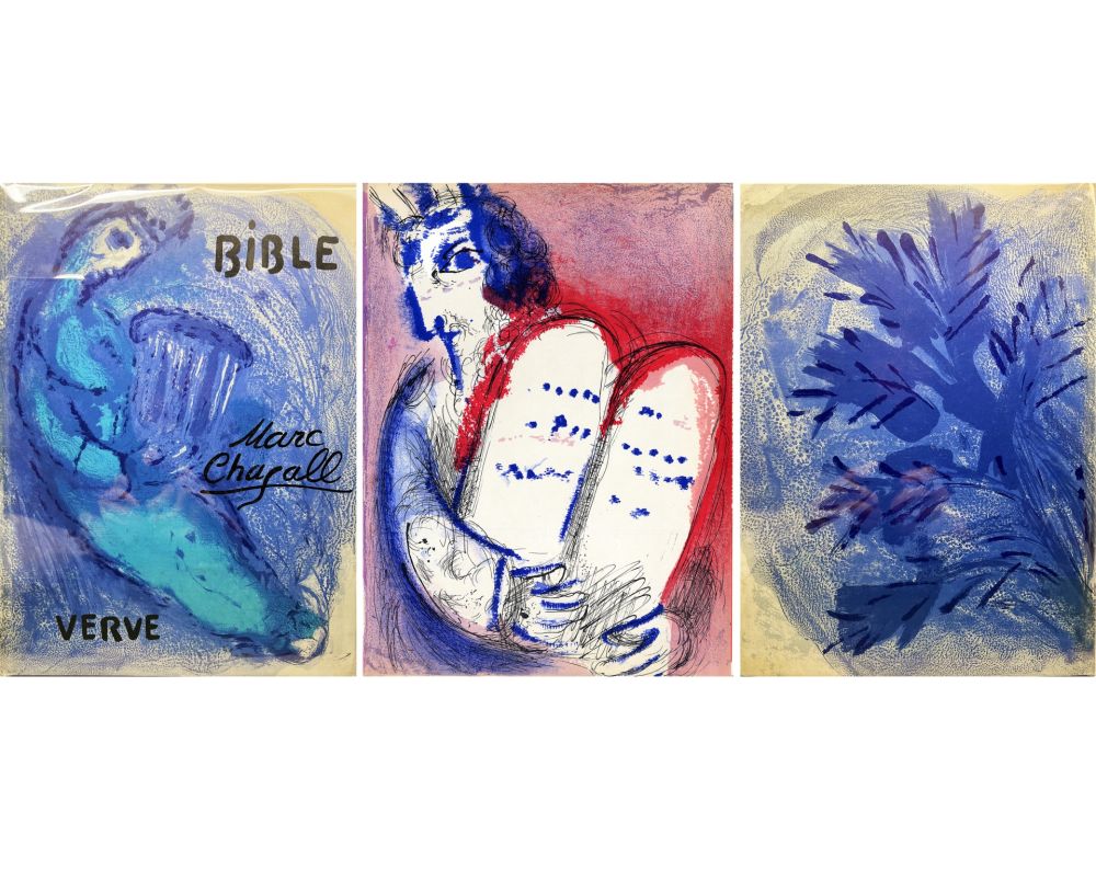 Illustrated Book Chagall - BIBLE. Verve vol. VIII. n°33 et 34. 28 LITHOGRAPHIES ORIGINALES (1956).