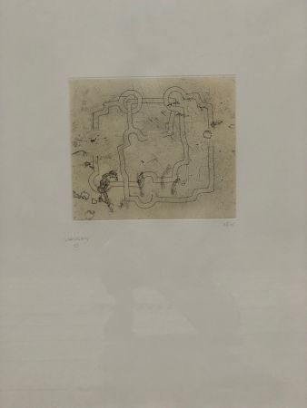 Etching And Aquatint Chillida - Bidearte I