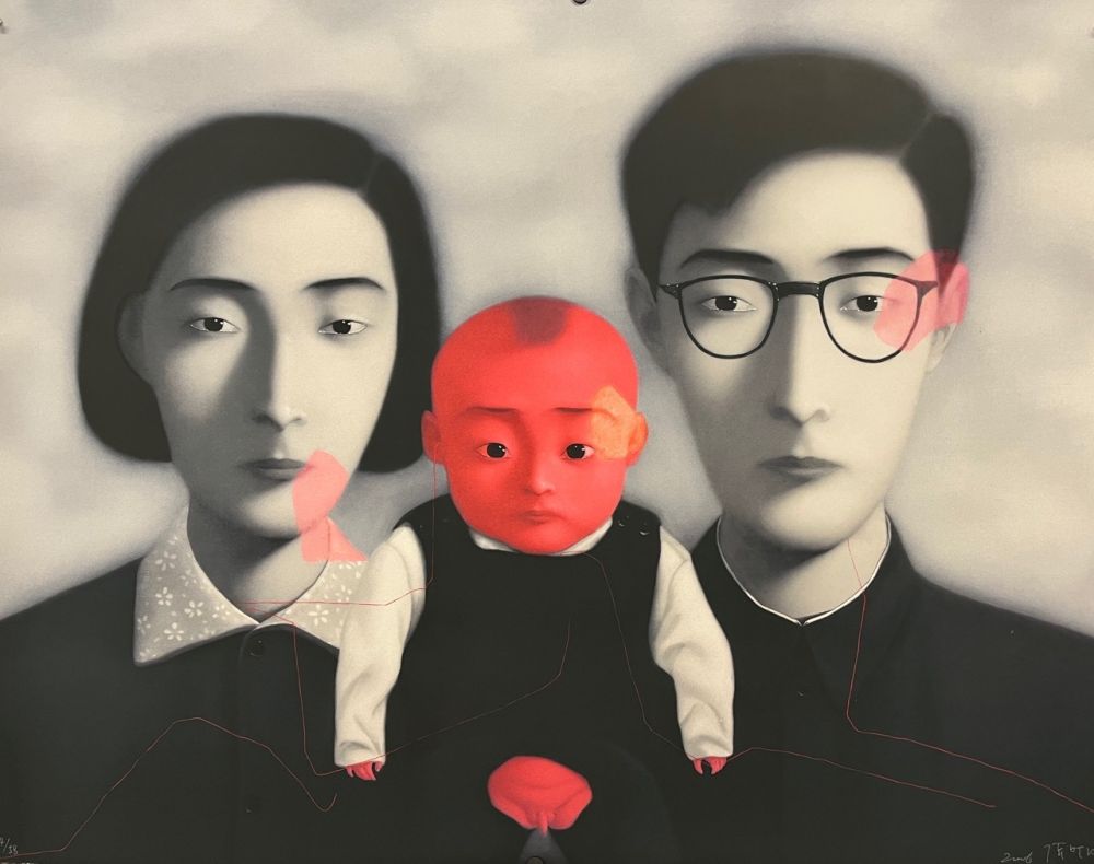 Lithograph Xiaogang - Big Family