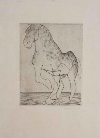 Engraving Hayter - Big horse