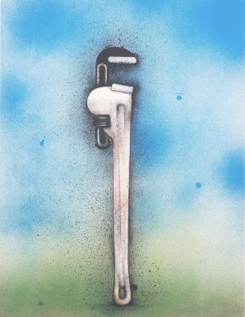 Lithograph Dine - Big Red Wrench in a Landscape