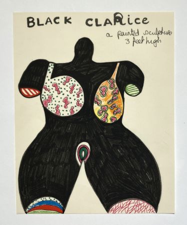 Lithograph De Saint Phalle - Black Clarice. 1966
